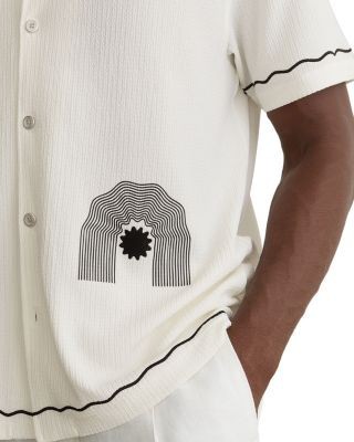 Reiss Solano Short Sleeve Textured Printed Shirt
