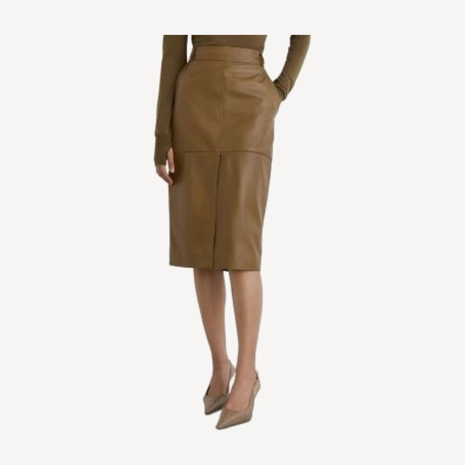 Reiss Milly Leather Midi Skirt