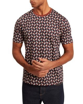 Ted Baker Neeriss Short Sleeve Geo Jacquard Cotton Tee