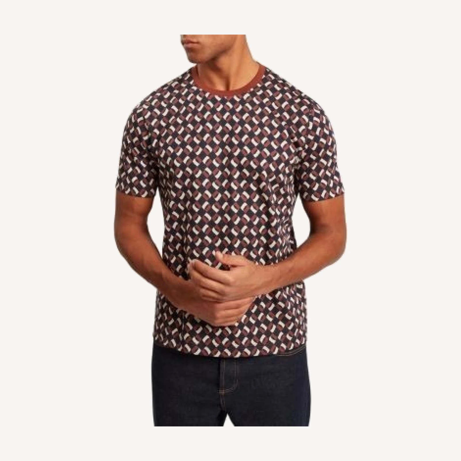 Ted Baker Neeriss Short Sleeve Geo Jacquard Cotton Tee