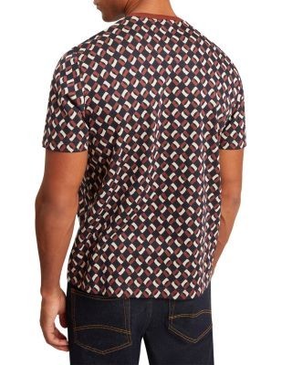 Ted Baker Neeriss Short Sleeve Geo Jacquard Cotton Tee