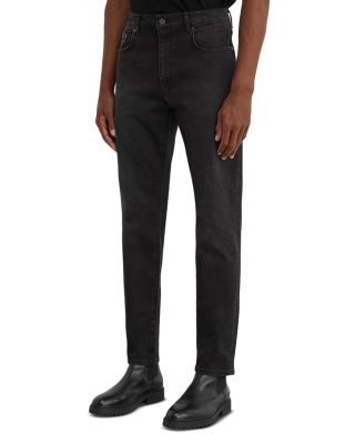 Reiss Wall Cotton Blend Slim Fit Jeans in Black