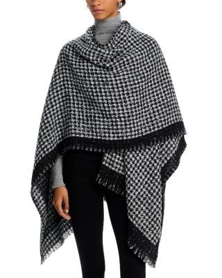 Aqua Houndstooth Ruana