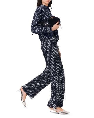 Maje Pitestoni High Rise Rhinestone Pants