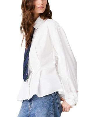 Maje Choulou Cotton Tie Back Shirt