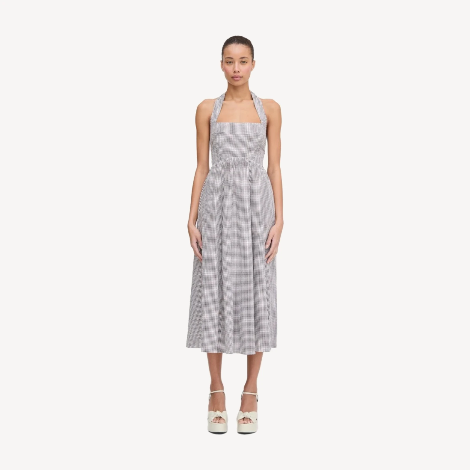 The Fleur Midi Dress - Chocolate Gingham
