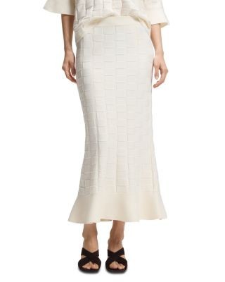 Hugo Boss Foppy Check Texture Maxi Skirt - Exclusive