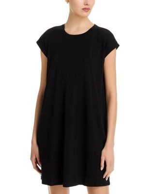 Eileen Fisher Crinkled Jersey Crewneck Elbow Sleeve Top