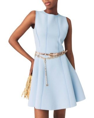 Maje Skater Dress with Embellished Back Bows