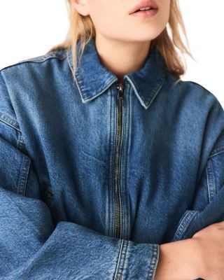 Maje Denim Bomber Jacket