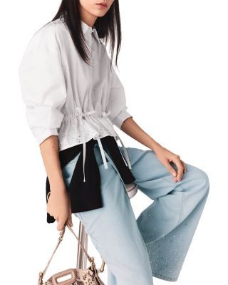 Maje Cisequino Rhinestone Shirt