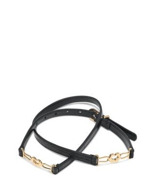 Maje Women's Croc Embossed Leather Belt