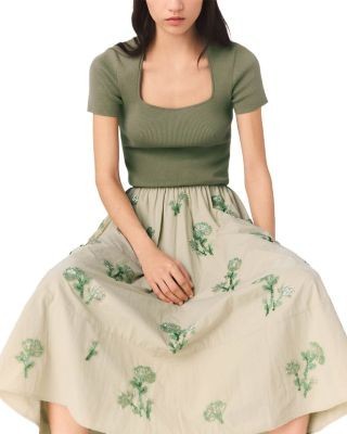 Maje Embroidered Technical Skirt, photo 4