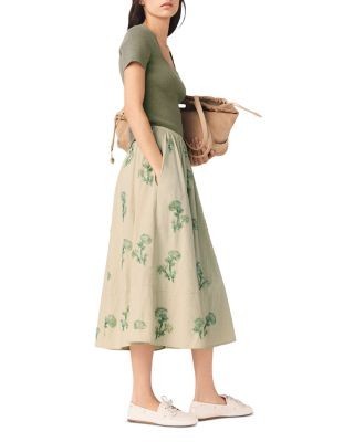 Maje Embroidered Technical Skirt, photo 5