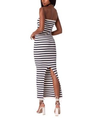 Edikted Knit Back Slitted Maxi Dress