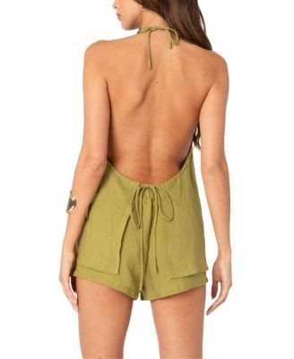Edikted Arden Linen Look Tie Front Top