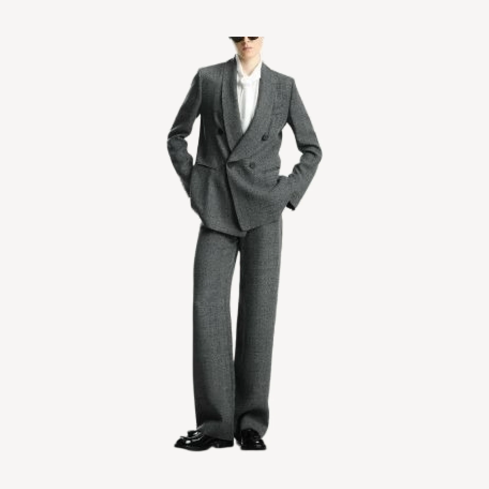 Emporio Armani Wide Leg Melange Pants