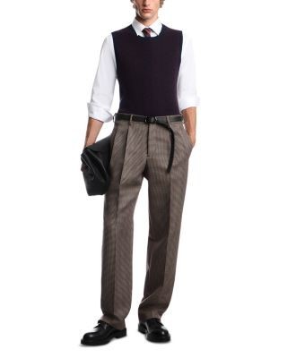 Emporio Armani Wool Houndstooth Check Tweed Trousers