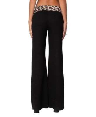 Edikted Leopard Fold Over Pants