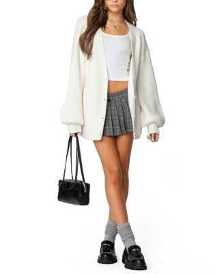 Edikted Mathilde Oversized V Neck Cardigan