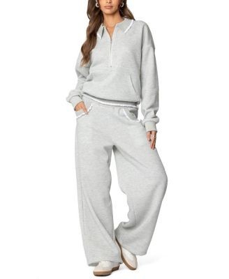 Edikted Ashtin Ruffle Trim Sweatpants