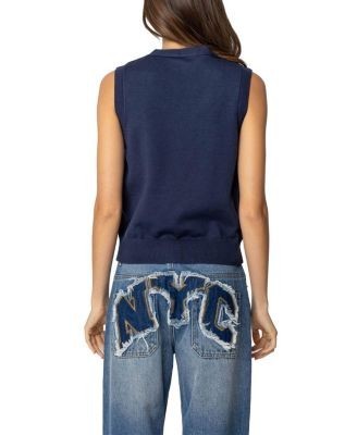Edikted Cam Button Up Knit Vest Top