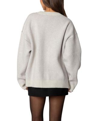 Edikted Cherry 3 Oversized V Neck Sweater