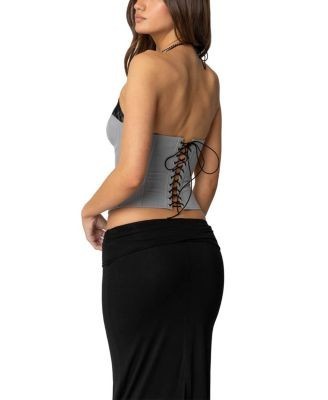 Edikted Jara Layered Lace Halter Corset