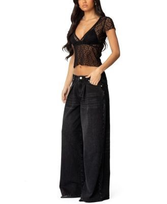 Edikted Julie Sheer Lace Top