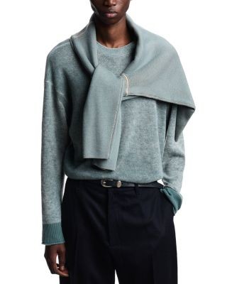 Emporio Armani Printed Jersey Knit Virgin Wool Blend Sweater