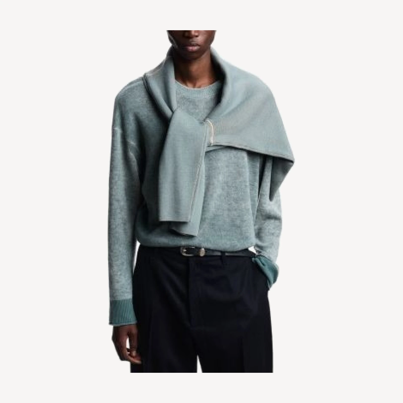 Emporio Armani Printed Jersey Knit Virgin Wool Blend Sweater