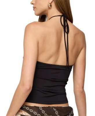 Edikted Carmel Bead Ruched Halter Top