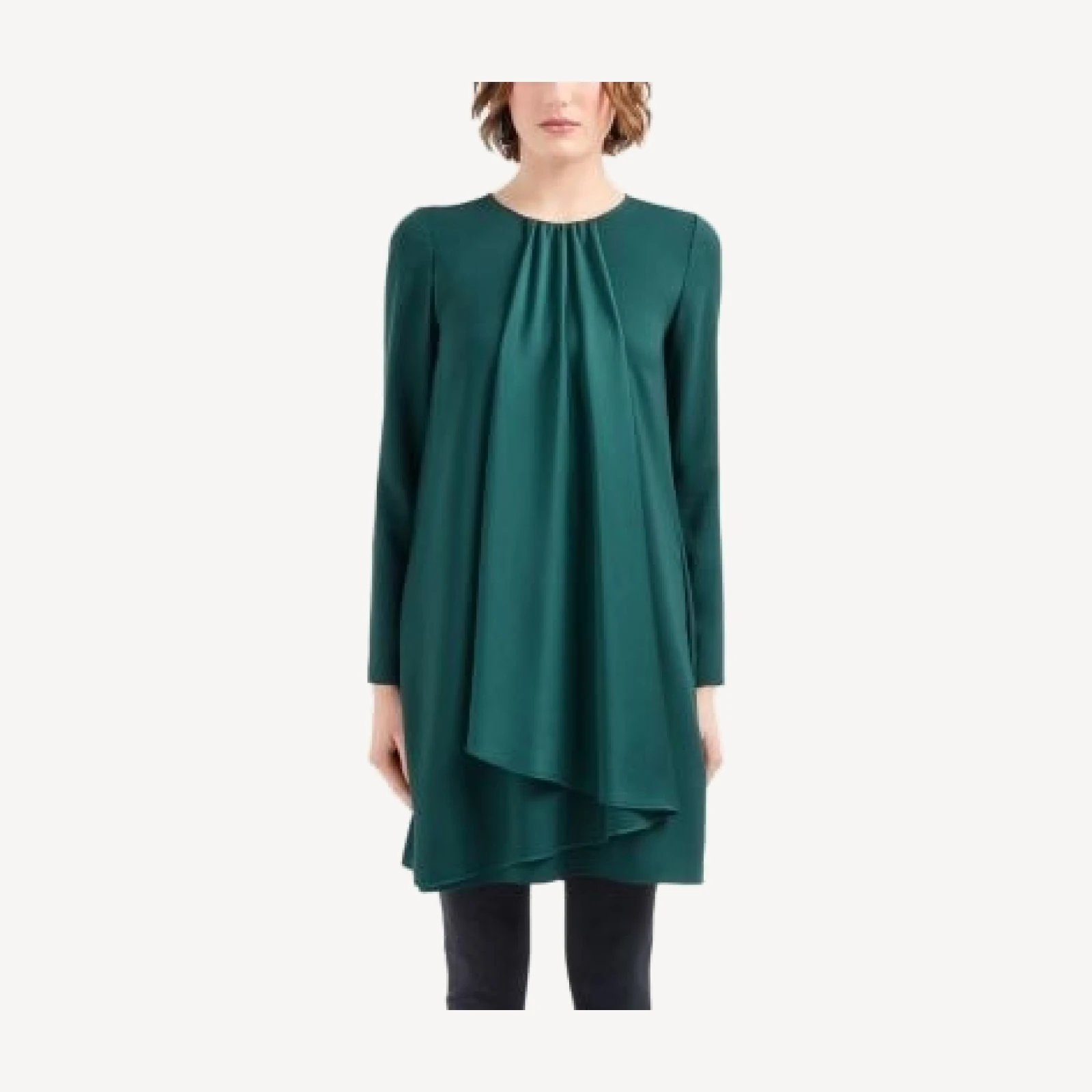 Emporio Armani Crepe Satin Drape Front Dress