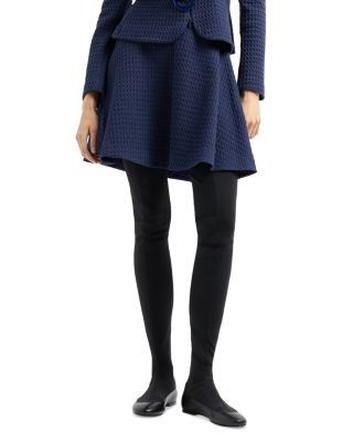 Emporio Armani Waffle Effect Knit Flared Skirt
