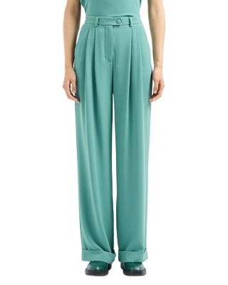 Emporio Armani Stretch Polyester Trousers with Rolled Cuffs