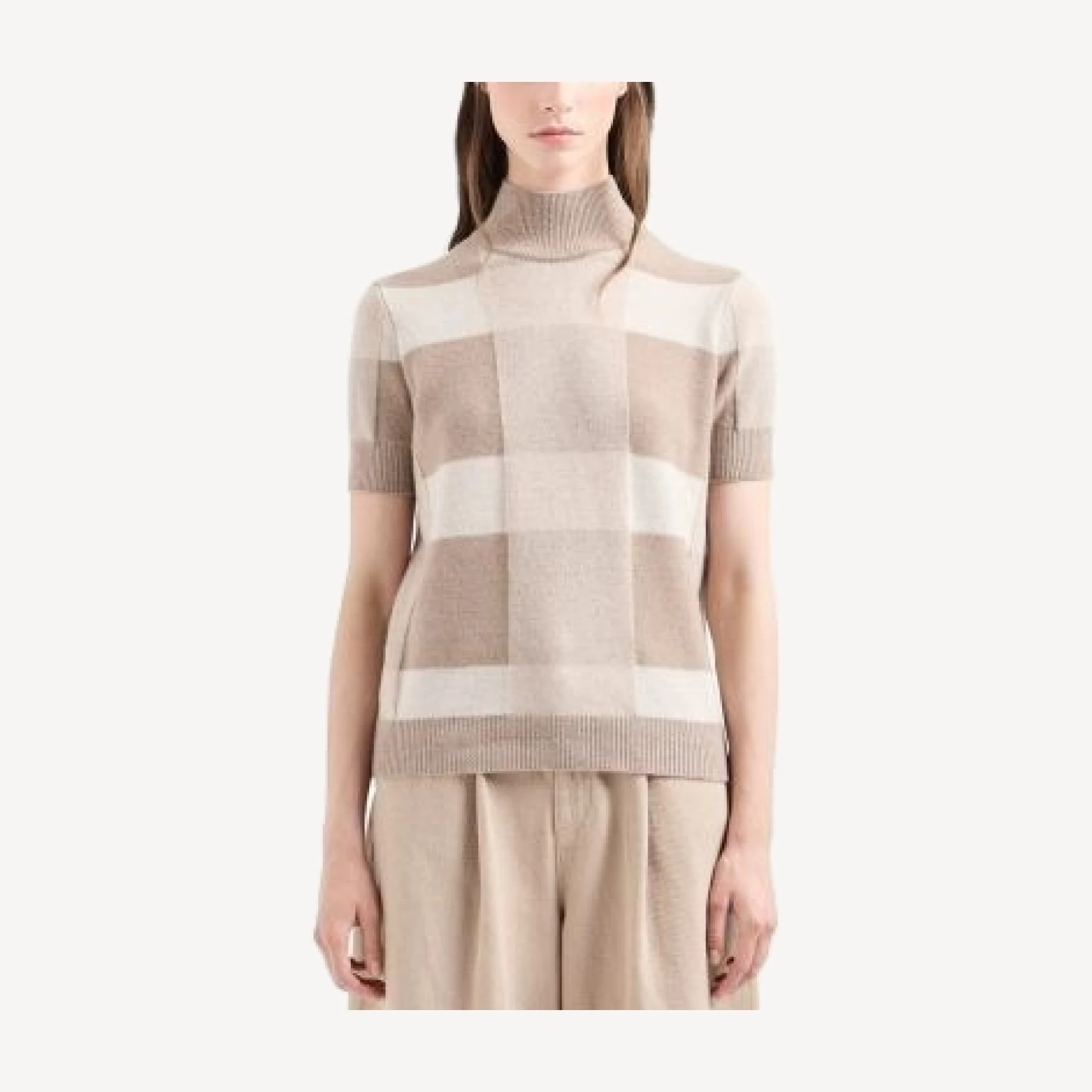 Emporio Armani Turtleneck Checkered Sweater