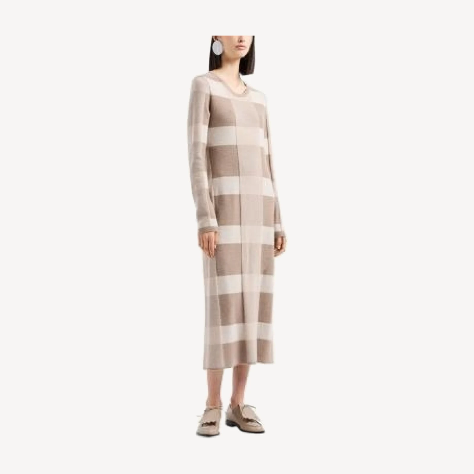 Emporio Armani Checkered Sweater Dress