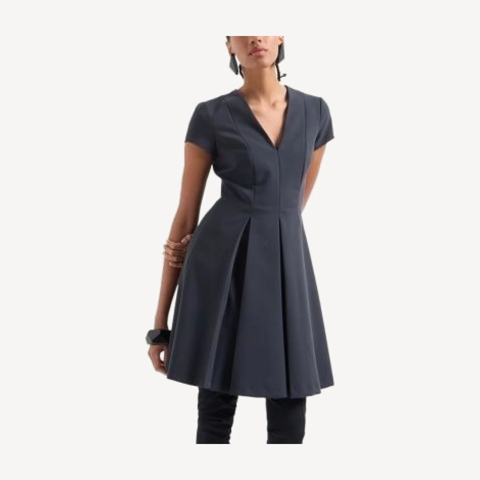 Emporio Armani Techno Cady Pleated Dress