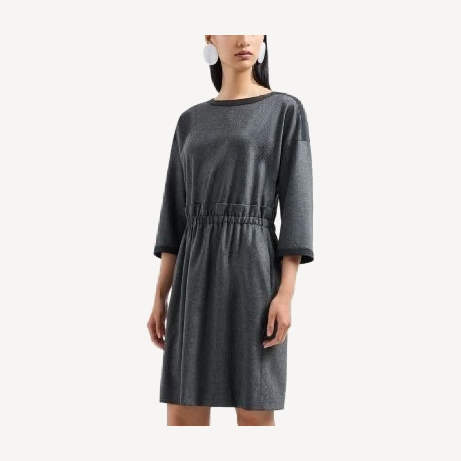 Emporio Armani Wool & Cashmere Flannel Shift Dress