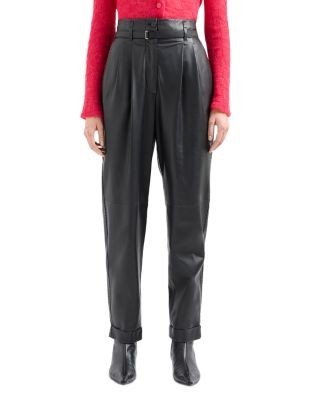 Emporio Armani Belted Leather Pants