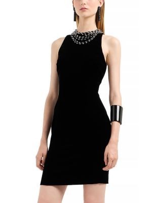 Emporio Armani Velvet Strap Back Dress