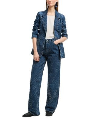Emporio Armani Denim Rhinestone Blazer