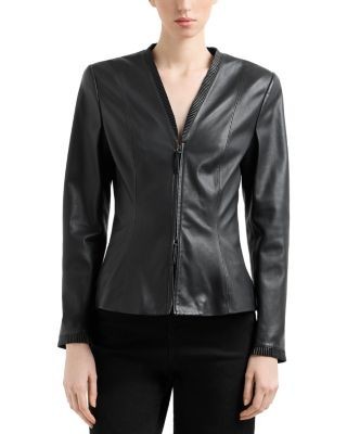 Emporio Armani Nappa Leather Slim Fit Jacket