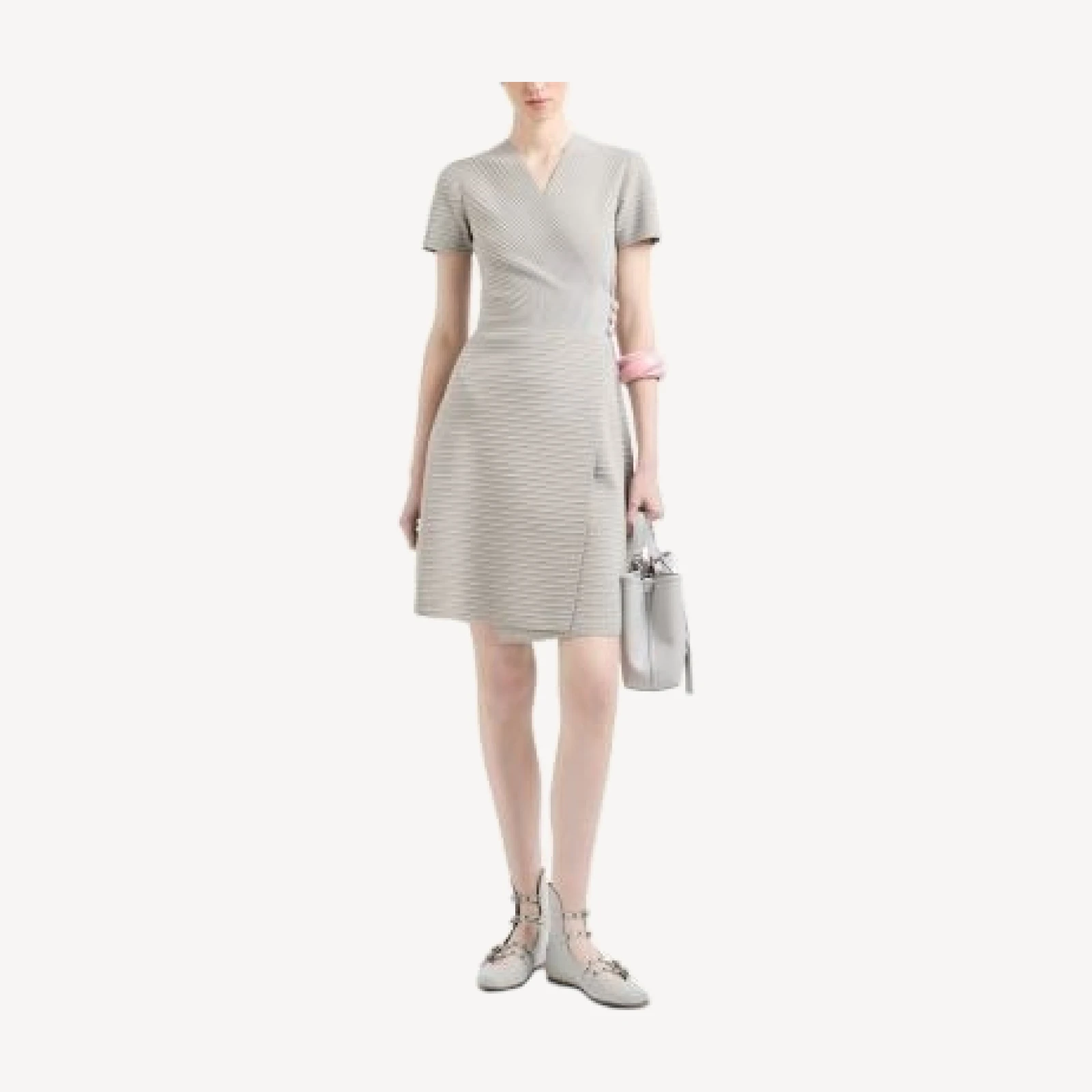 Emporio Armani Ottoman Striped Wrap Dress