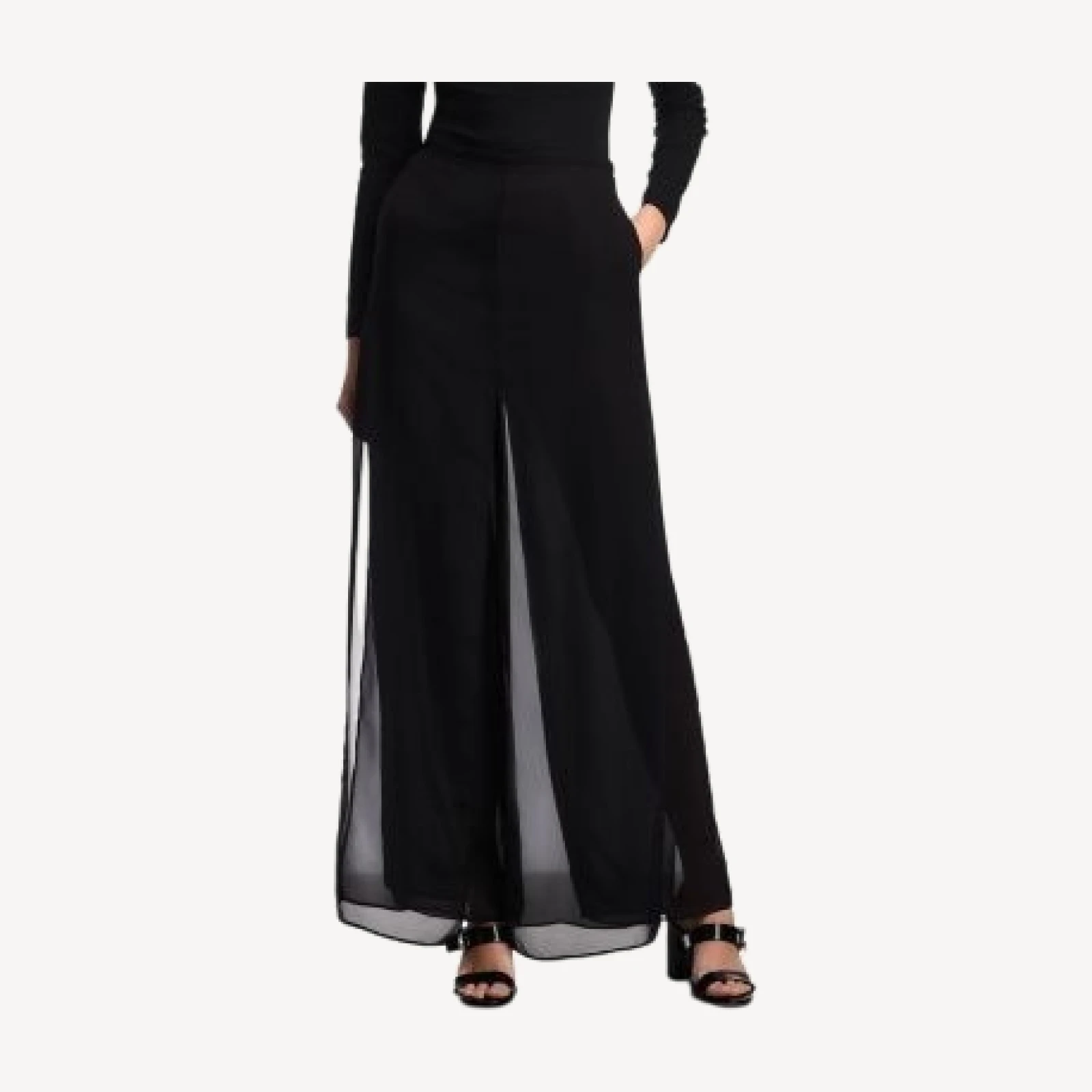 Emporio Armani Techno Georgette Multi Layer Trousers