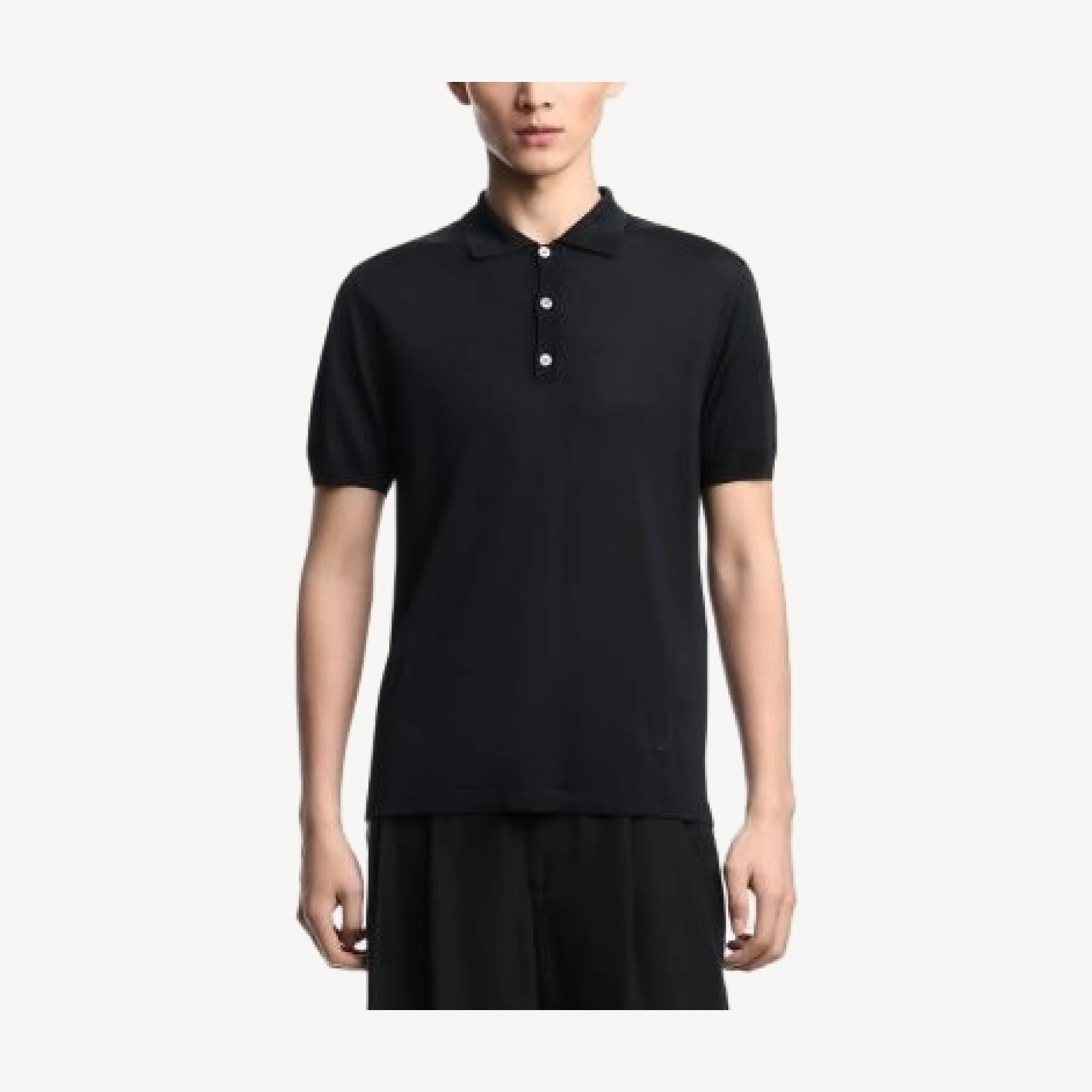 Emporio Armani Regular Fit Plain Knit Pullover Sweater Polo