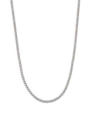Bloomingdale's Fine Collection Diamond Crown Set Tennis Necklace in 14K White Gold, 5.0 tcw