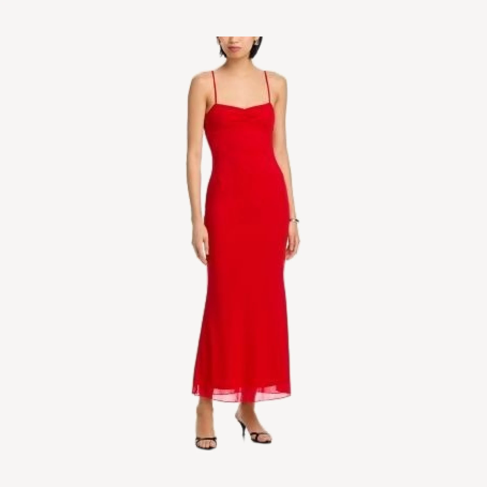 Aqua Solid Mesh Maxi Dress - Exclusive