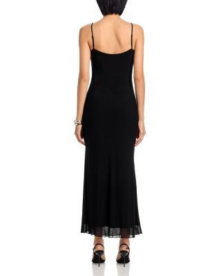 Aqua Solid Mesh Maxi Dress - Exclusive