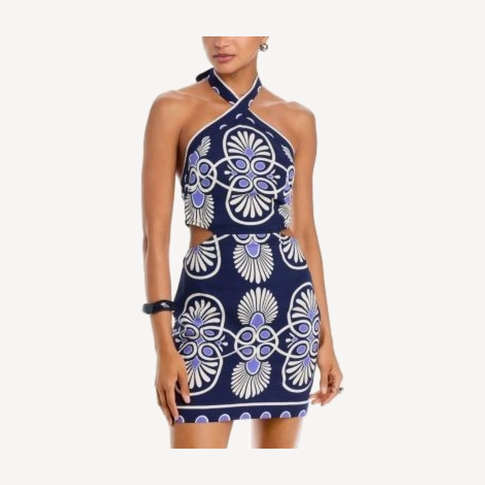 Aqua Mosaic Halter Mini Dress - Exclusive